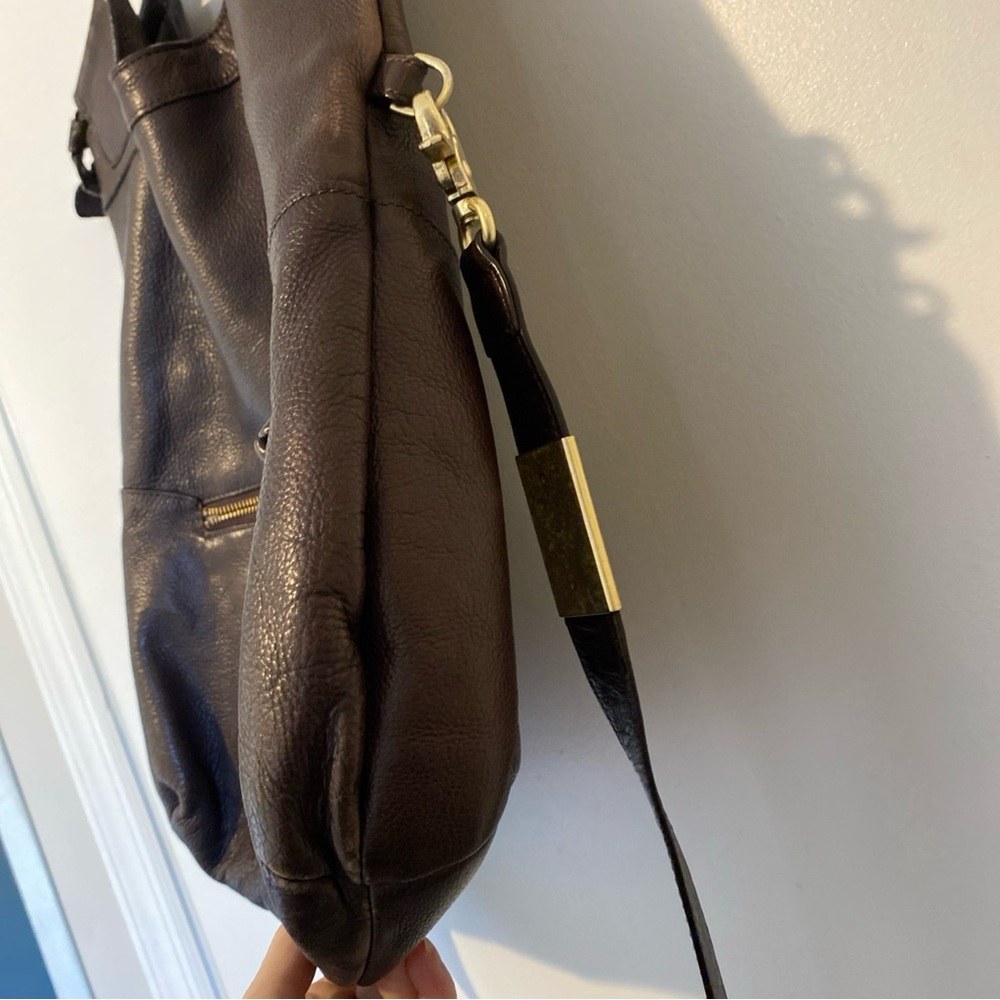 Foley + Corinna Mid City Tote Dark Brown Leather Shoulder Bag - Picture 13 of 14